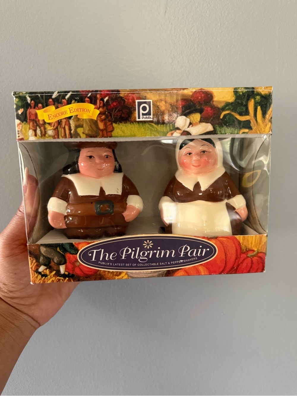 The Pilgrim Pair Ceramic Salt and Pepper Shakers